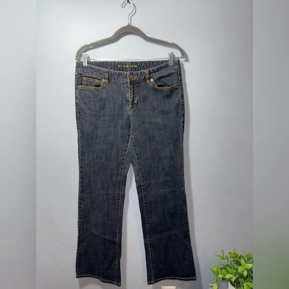 Michael Kors Women’s Dark Gray-Blue Denim Boot cut Jeans size 8 EUC